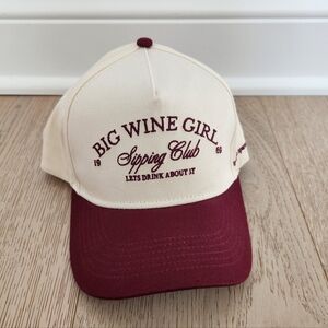Big Wine Girl Sipping Club Spade & Sparrows Hat Maroon